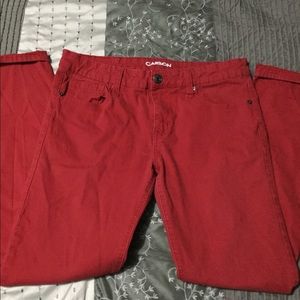 Men's Carbon Skinny Red Jeans---32x32